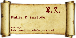 Makis Krisztofer névjegykártya