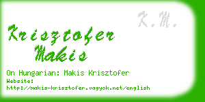 krisztofer makis business card